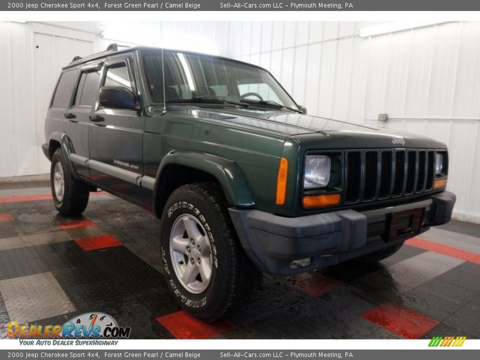 2000 Jeep Cherokee Sport 4x4 Forest Green Pearl / Camel Beige Photo #5