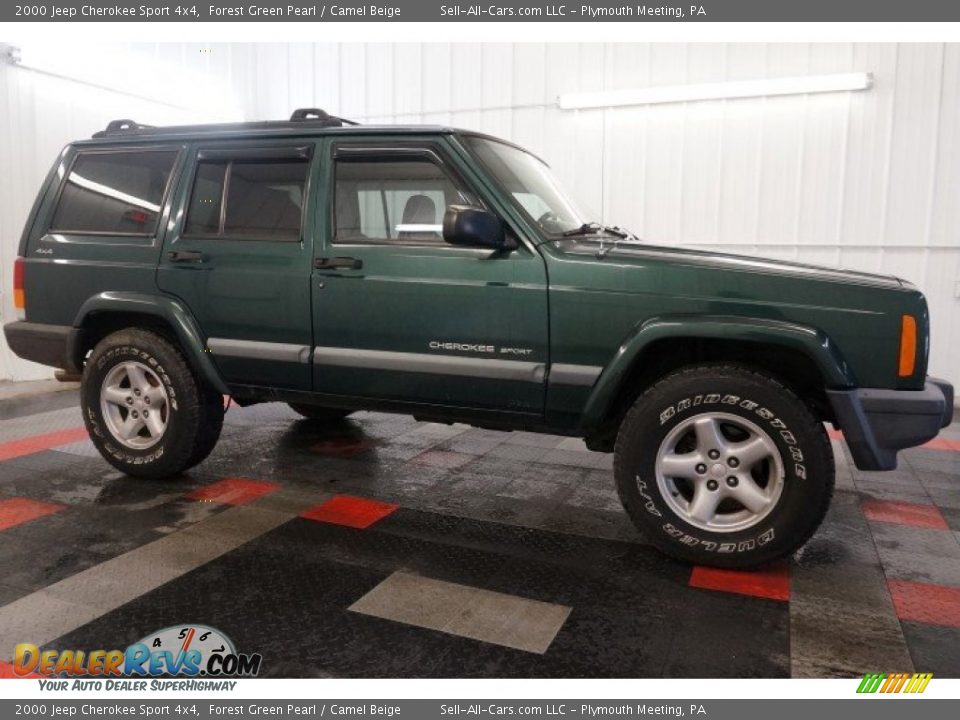 2000 Jeep Cherokee Sport 4x4 Forest Green Pearl / Camel Beige Photo #6