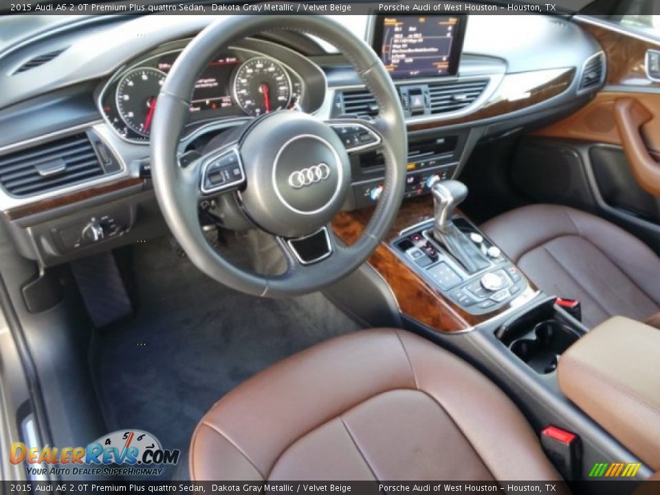 2015 Audi A6 2.0T Premium Plus quattro Sedan Dakota Gray Metallic / Velvet Beige Photo #15