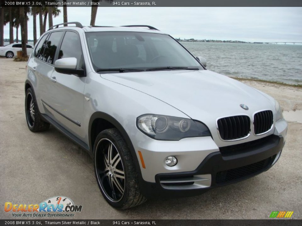 2008 BMW X5 3.0si Titanium Silver Metallic / Black Photo #1