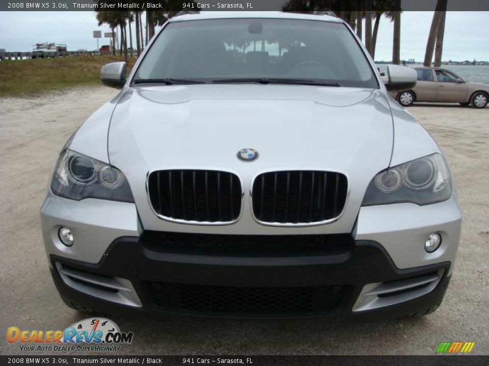 2008 BMW X5 3.0si Titanium Silver Metallic / Black Photo #2