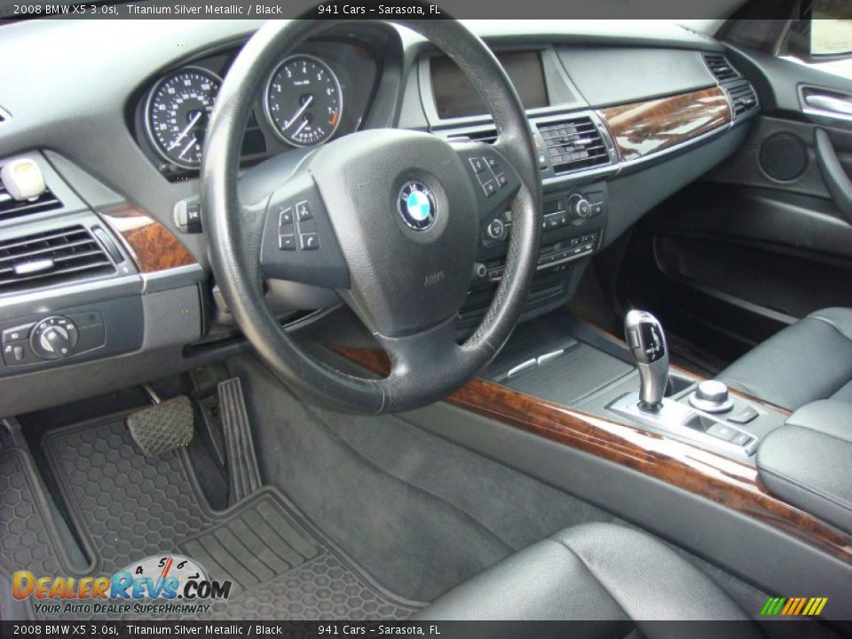 2008 BMW X5 3.0si Titanium Silver Metallic / Black Photo #12