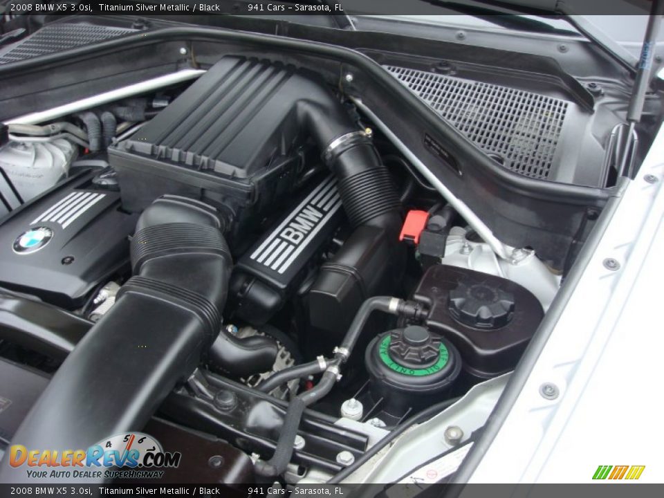 2008 BMW X5 3.0si Titanium Silver Metallic / Black Photo #25