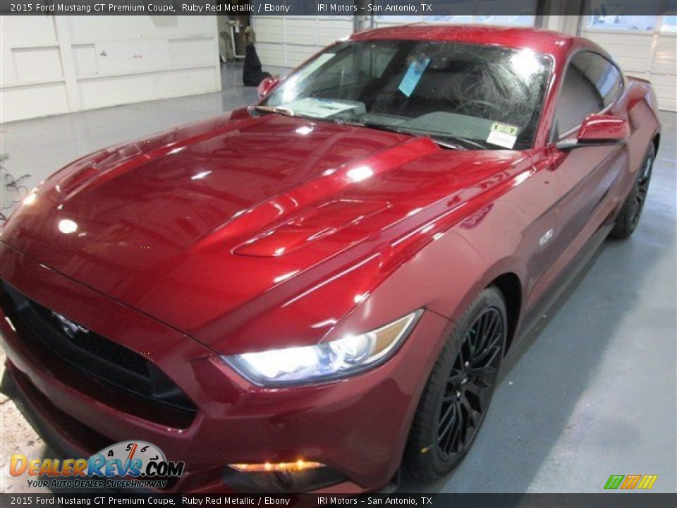 2015 Ford Mustang GT Premium Coupe Ruby Red Metallic / Ebony Photo #3