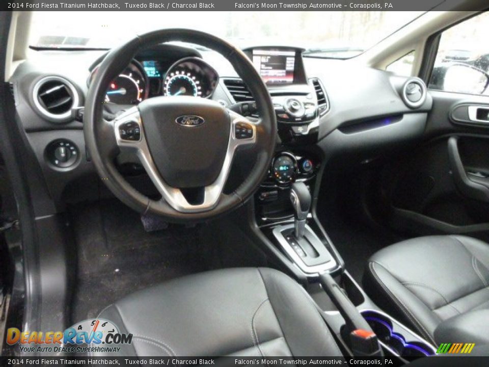 2014 Ford Fiesta Titanium Hatchback Tuxedo Black / Charcoal Black Photo #14