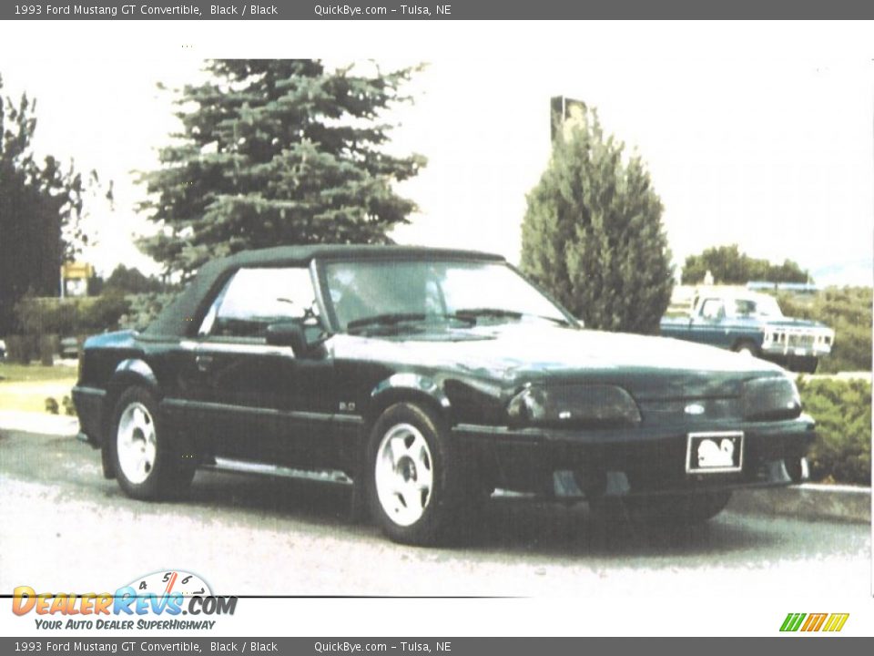 1993 Ford Mustang GT Convertible Black / Black Photo #3