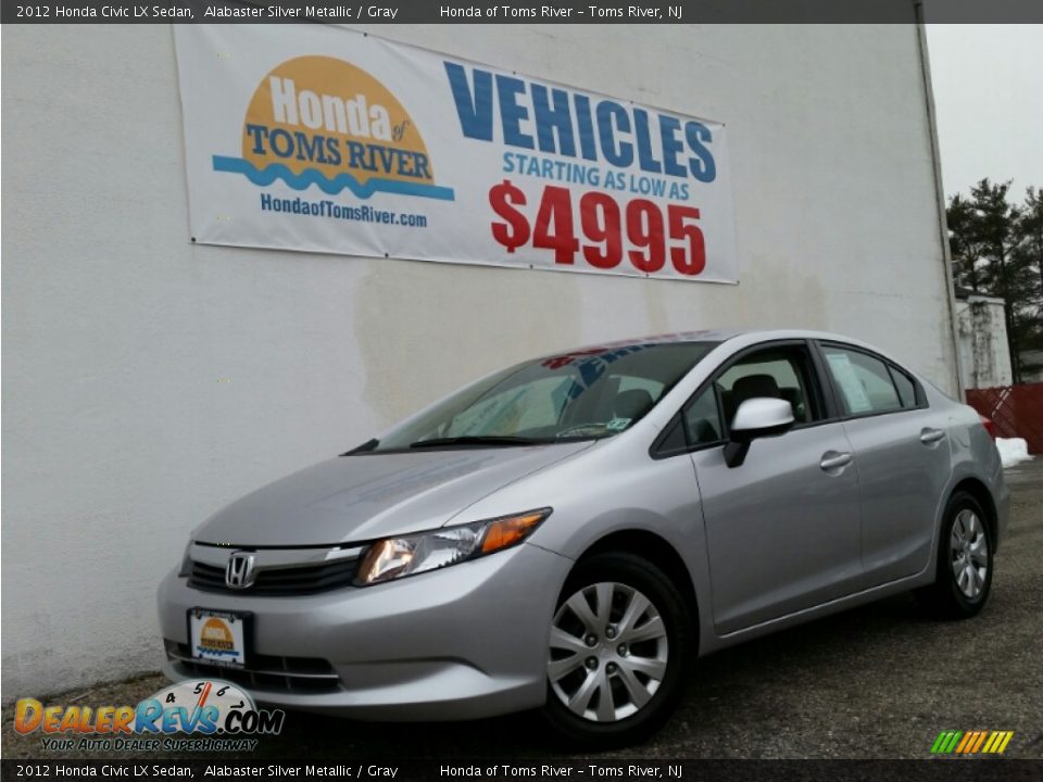 2012 Honda Civic LX Sedan Alabaster Silver Metallic / Gray Photo #1