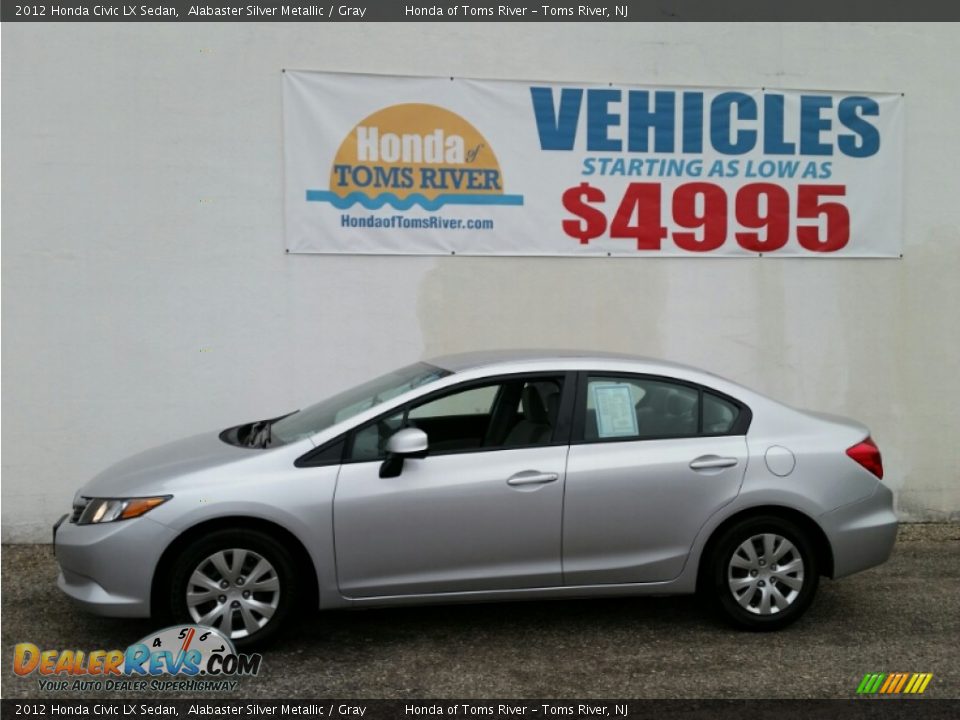 2012 Honda Civic LX Sedan Alabaster Silver Metallic / Gray Photo #5