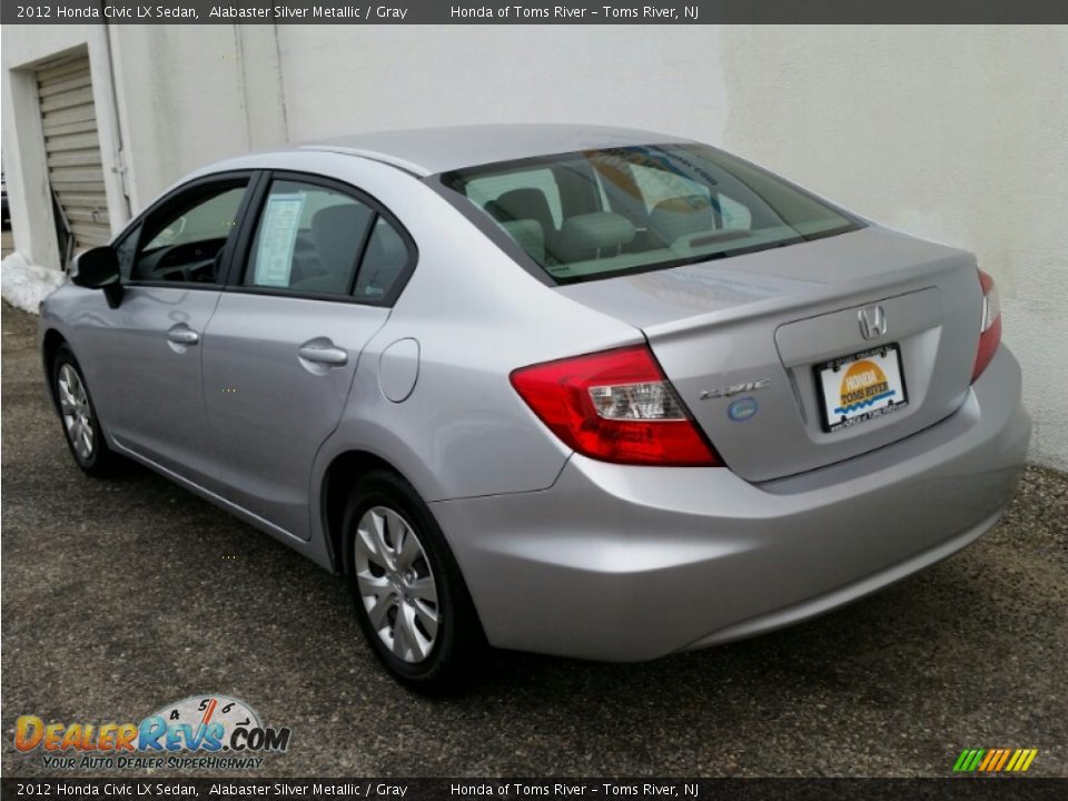 2012 Honda Civic LX Sedan Alabaster Silver Metallic / Gray Photo #7