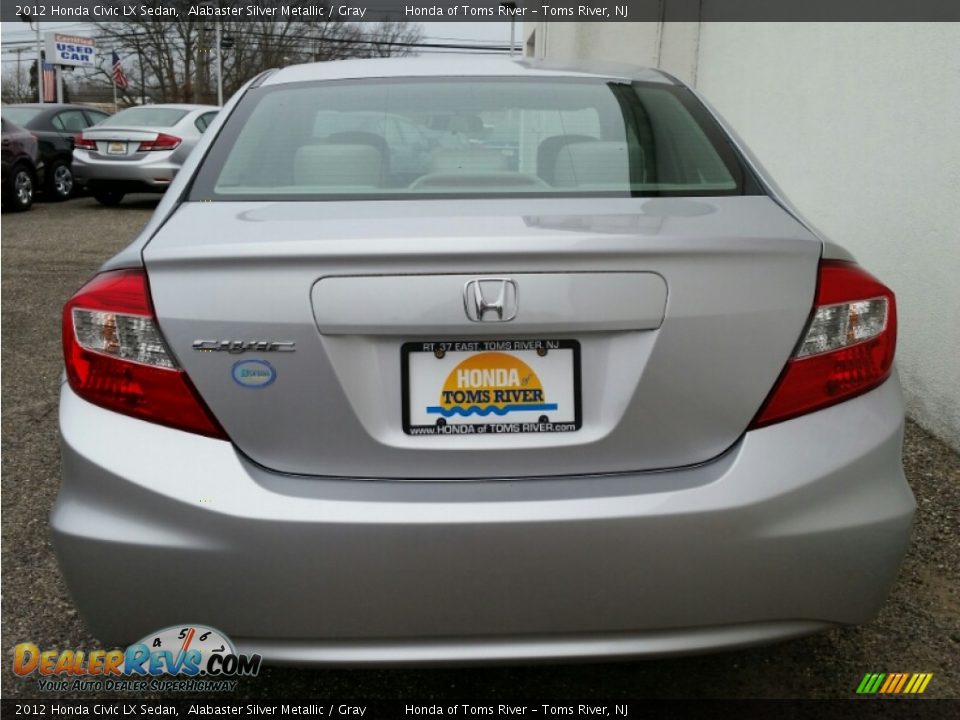 2012 Honda Civic LX Sedan Alabaster Silver Metallic / Gray Photo #8