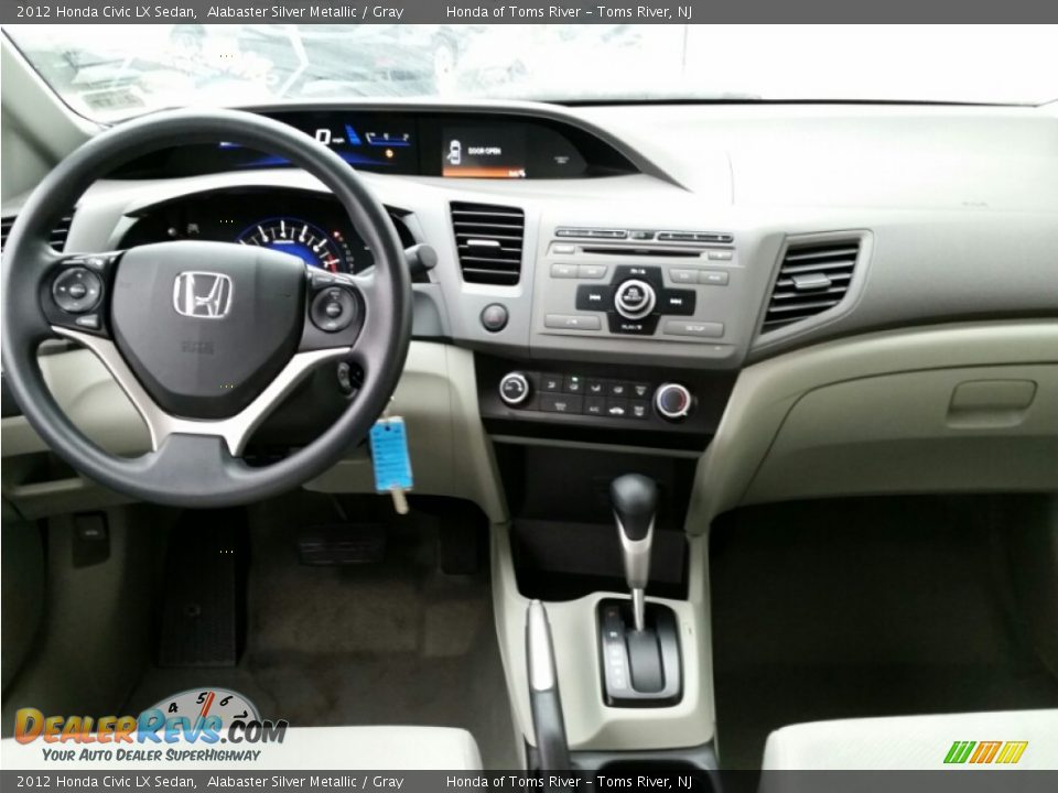 2012 Honda Civic LX Sedan Alabaster Silver Metallic / Gray Photo #11