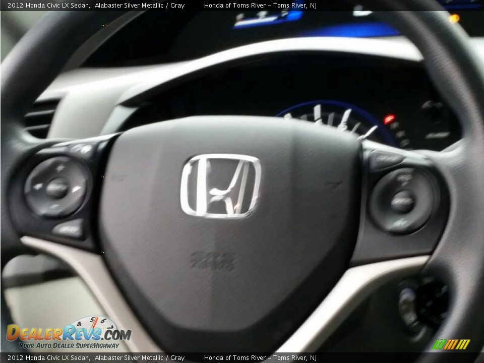 2012 Honda Civic LX Sedan Alabaster Silver Metallic / Gray Photo #12