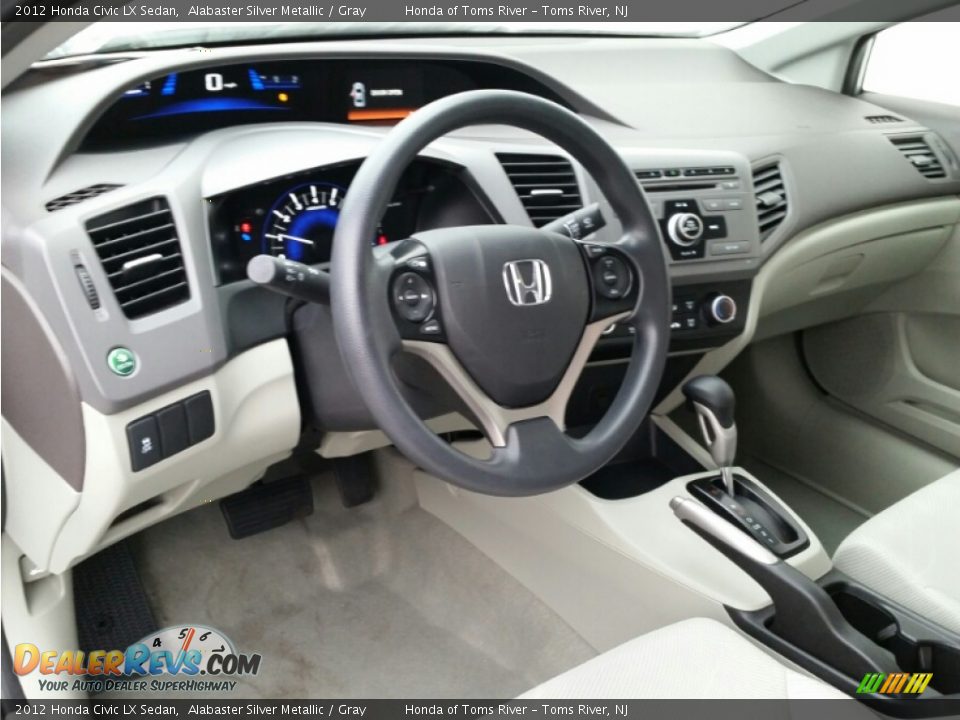 2012 Honda Civic LX Sedan Alabaster Silver Metallic / Gray Photo #15