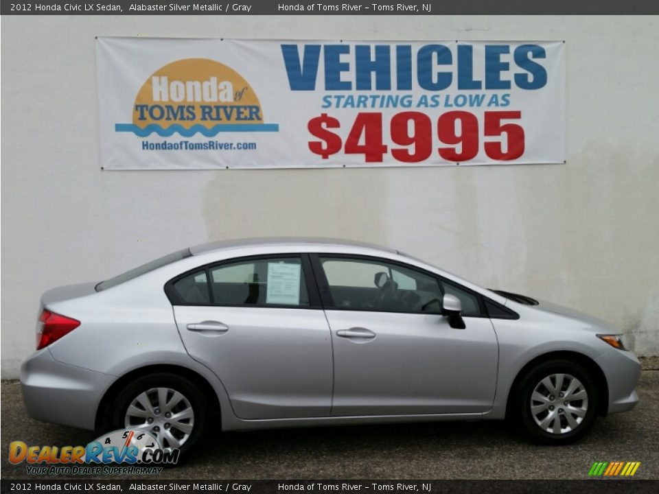 2012 Honda Civic LX Sedan Alabaster Silver Metallic / Gray Photo #25