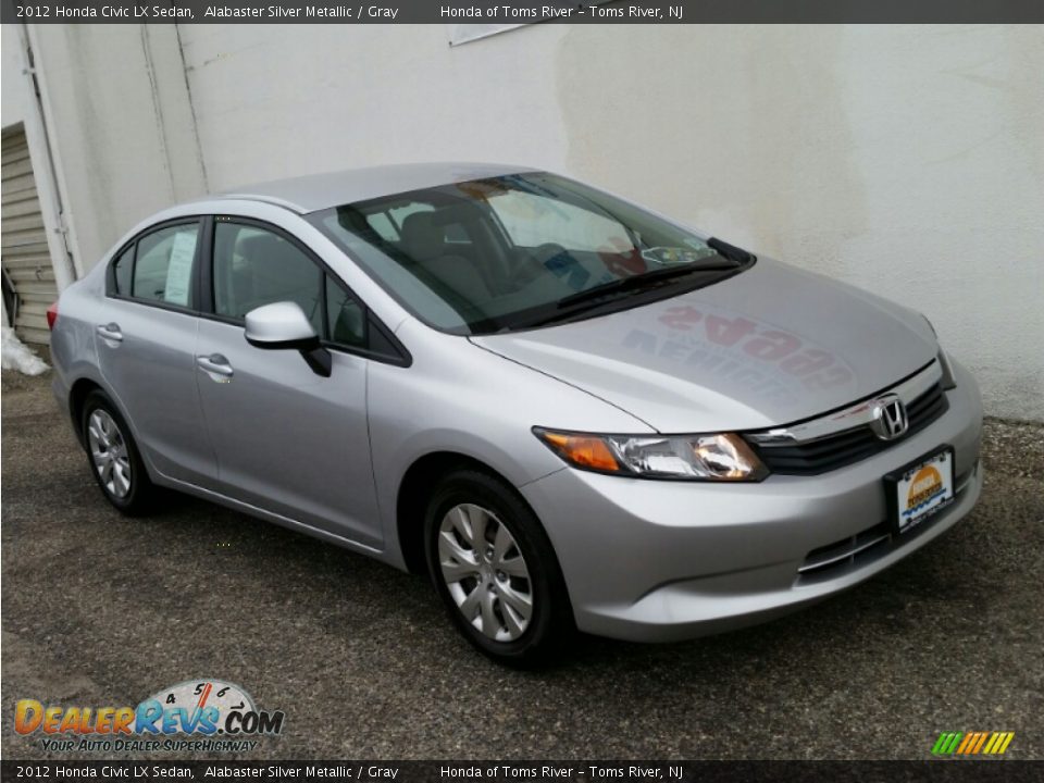 2012 Honda Civic LX Sedan Alabaster Silver Metallic / Gray Photo #30