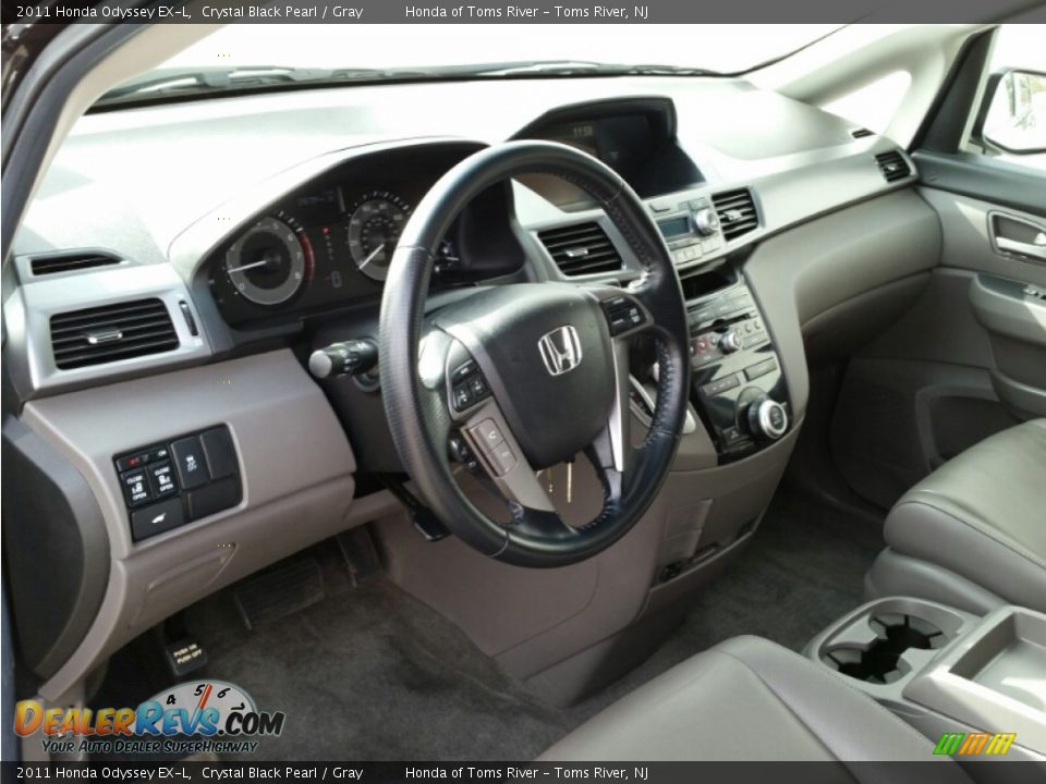 2011 Honda Odyssey EX-L Crystal Black Pearl / Gray Photo #16