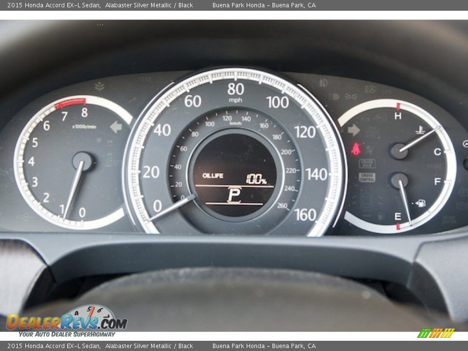 2015 Honda Accord EX-L Sedan Alabaster Silver Metallic / Black Photo #19