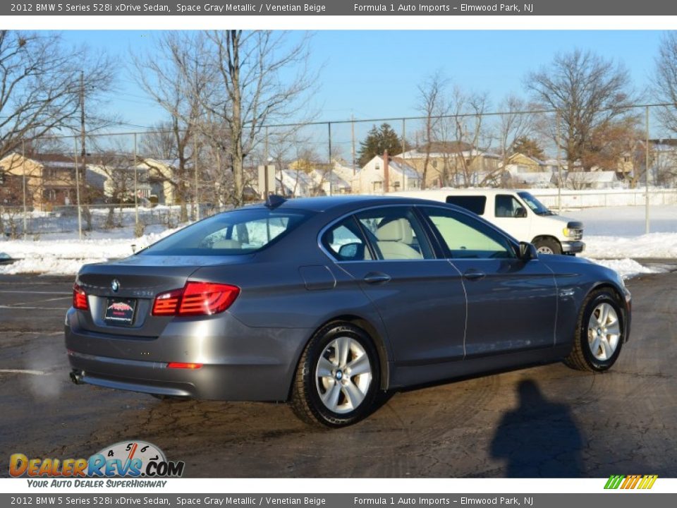 2012 BMW 5 Series 528i xDrive Sedan Space Gray Metallic / Venetian Beige Photo #7