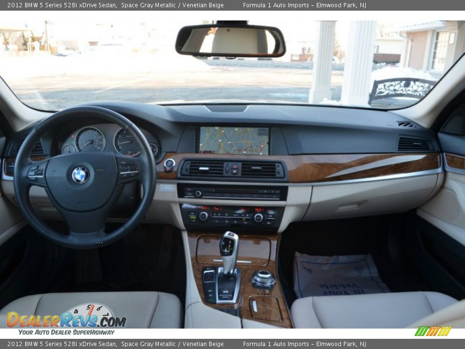 2012 BMW 5 Series 528i xDrive Sedan Space Gray Metallic / Venetian Beige Photo #9