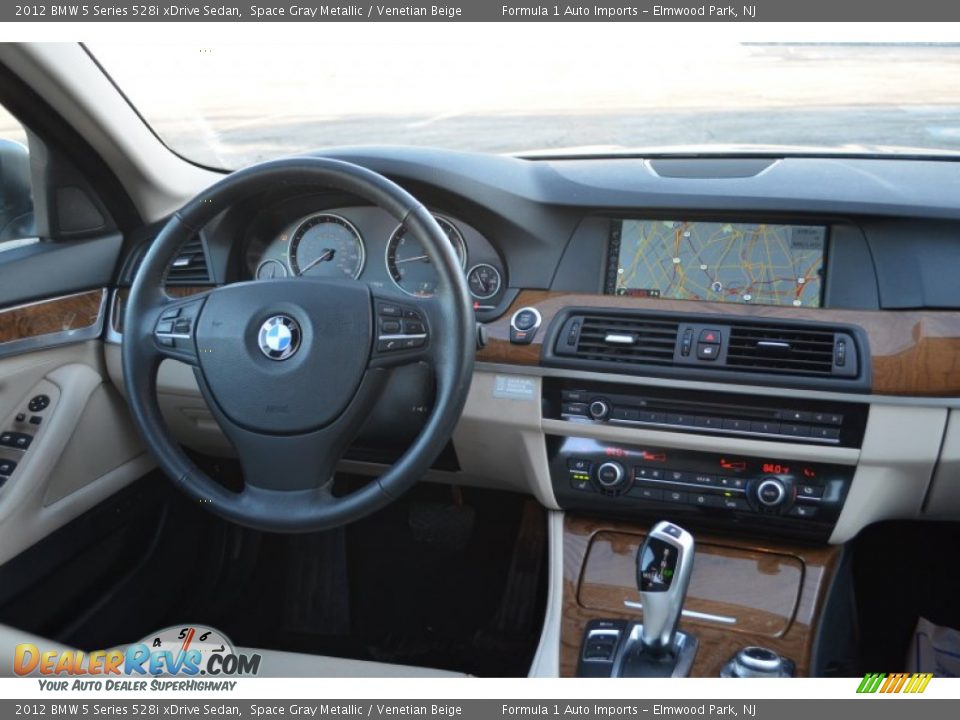 2012 BMW 5 Series 528i xDrive Sedan Space Gray Metallic / Venetian Beige Photo #10