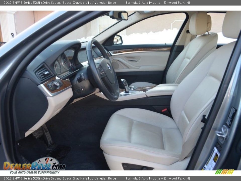 2012 BMW 5 Series 528i xDrive Sedan Space Gray Metallic / Venetian Beige Photo #11