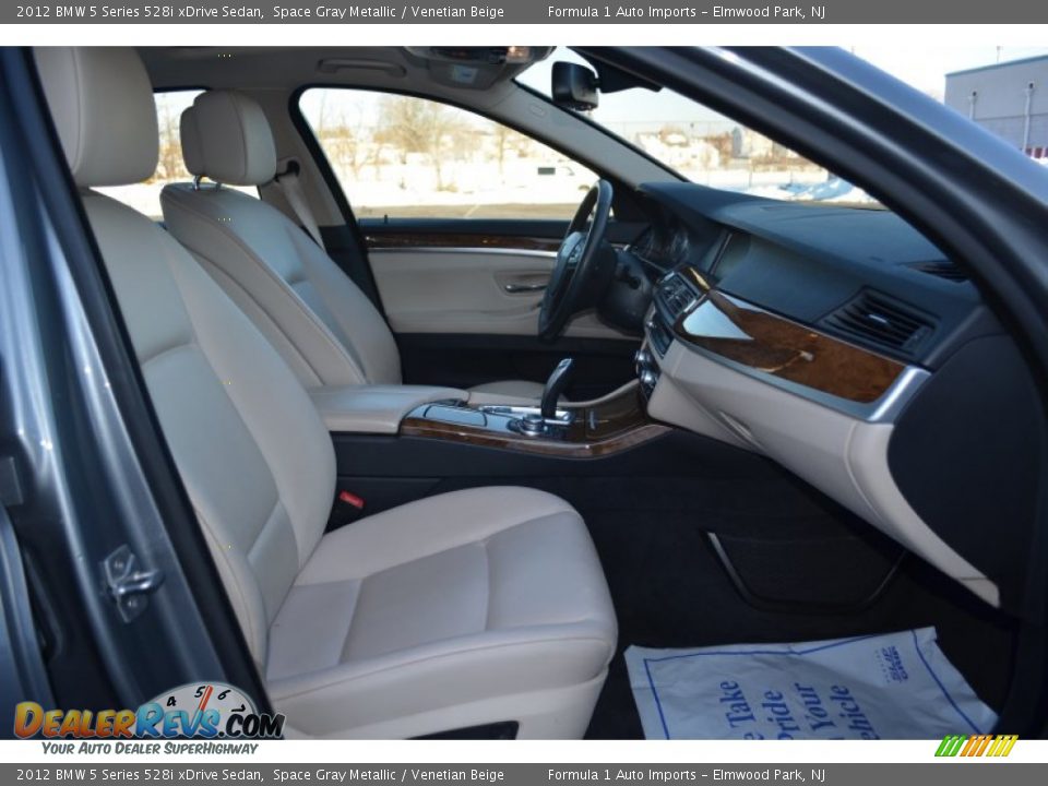 2012 BMW 5 Series 528i xDrive Sedan Space Gray Metallic / Venetian Beige Photo #14