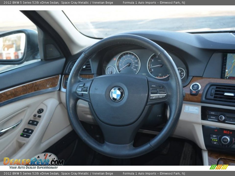 2012 BMW 5 Series 528i xDrive Sedan Space Gray Metallic / Venetian Beige Photo #18