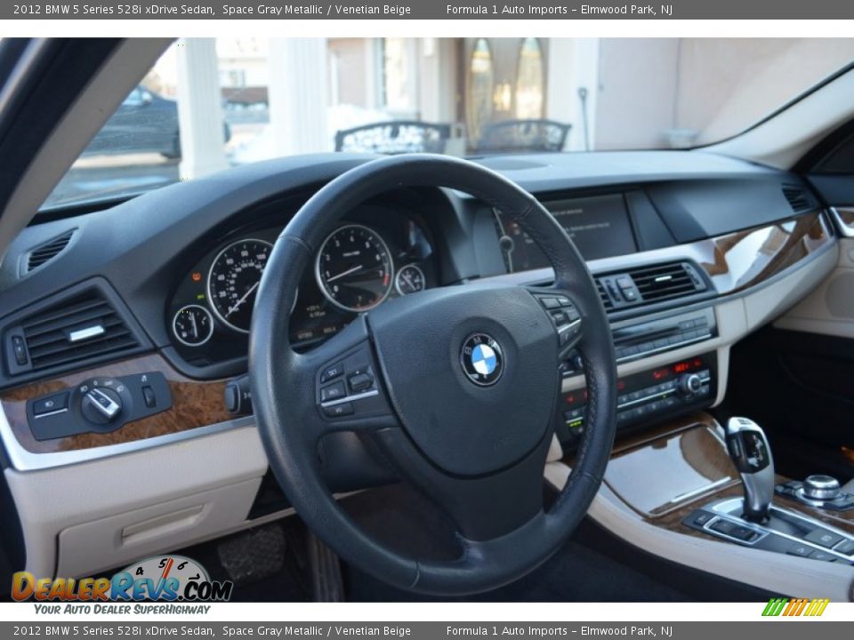 2012 BMW 5 Series 528i xDrive Sedan Space Gray Metallic / Venetian Beige Photo #19