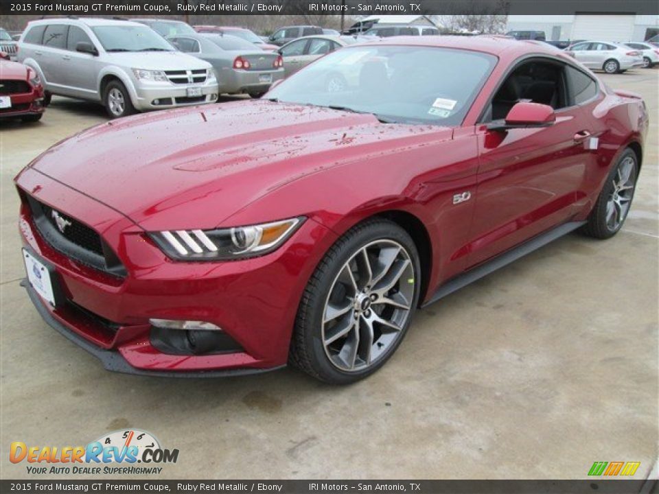 2015 Ford Mustang GT Premium Coupe Ruby Red Metallic / Ebony Photo #7