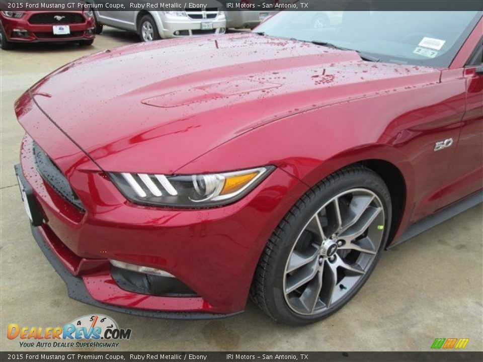 2015 Ford Mustang GT Premium Coupe Ruby Red Metallic / Ebony Photo #8