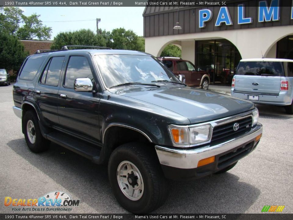 1993 Toyota 4Runner SR5 V6 4x4 Dark Teal Green Pearl / Beige Photo #2