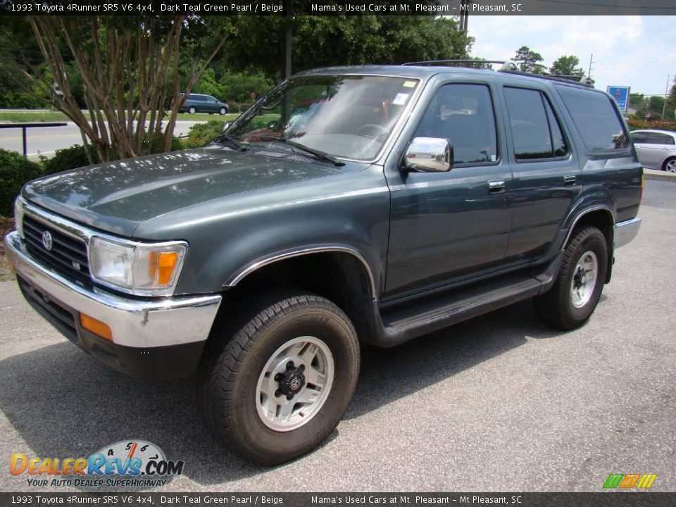 1993 Toyota 4Runner SR5 V6 4x4 Dark Teal Green Pearl / Beige Photo #4