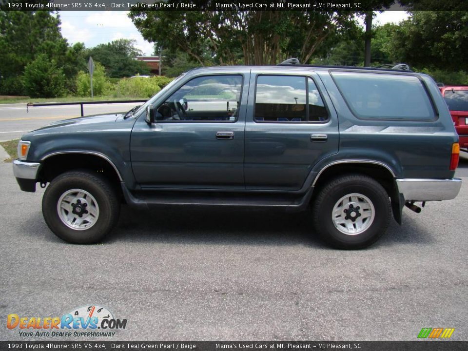 1993 Toyota 4Runner SR5 V6 4x4 Dark Teal Green Pearl / Beige Photo #5