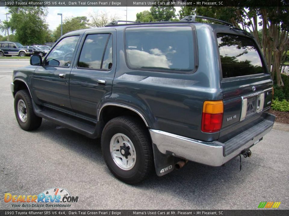 1993 Toyota 4Runner SR5 V6 4x4 Dark Teal Green Pearl / Beige Photo #6