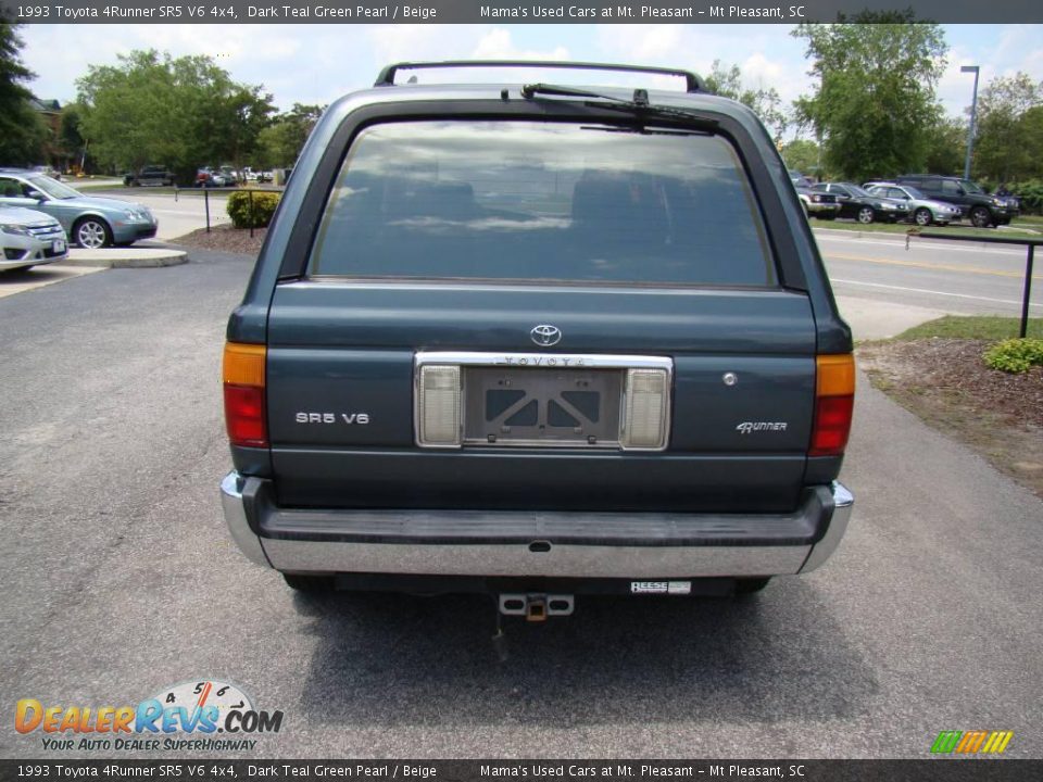 1993 Toyota 4Runner SR5 V6 4x4 Dark Teal Green Pearl / Beige Photo #7