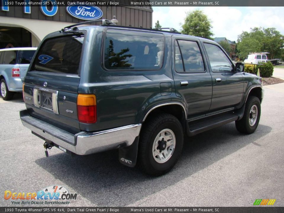 1993 Toyota 4Runner SR5 V6 4x4 Dark Teal Green Pearl / Beige Photo #8