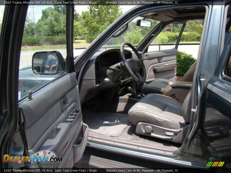 1993 Toyota 4Runner SR5 V6 4x4 Dark Teal Green Pearl / Beige Photo #9