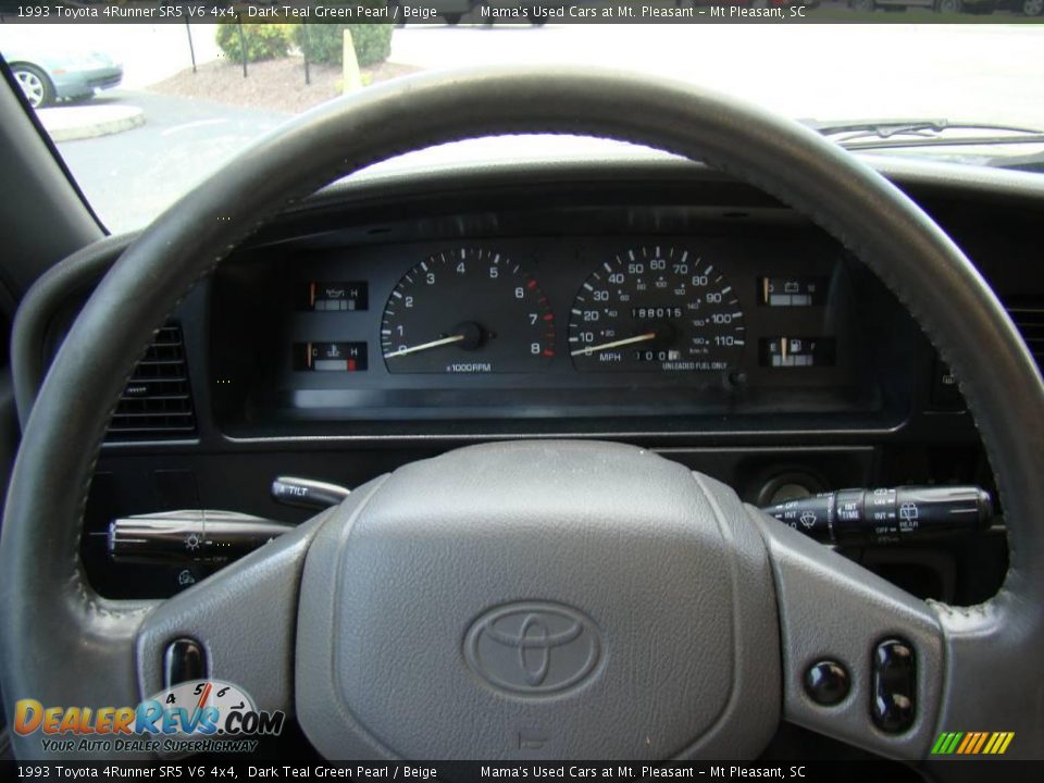 1993 Toyota 4Runner SR5 V6 4x4 Dark Teal Green Pearl / Beige Photo #14