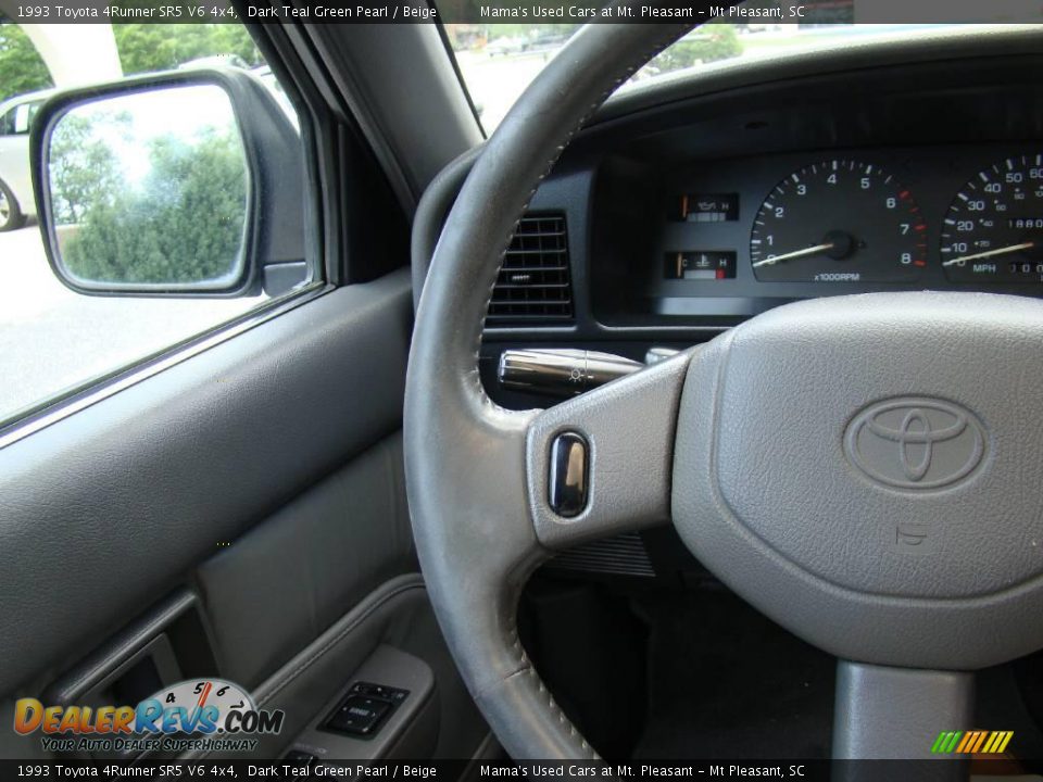 1993 Toyota 4Runner SR5 V6 4x4 Dark Teal Green Pearl / Beige Photo #17