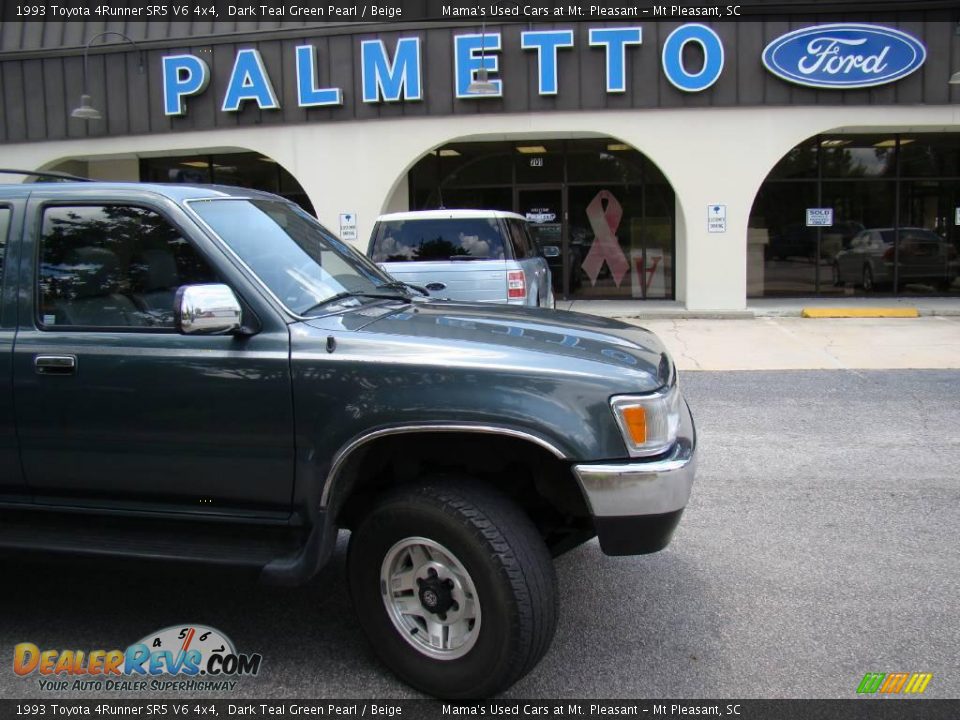 1993 Toyota 4Runner SR5 V6 4x4 Dark Teal Green Pearl / Beige Photo #22