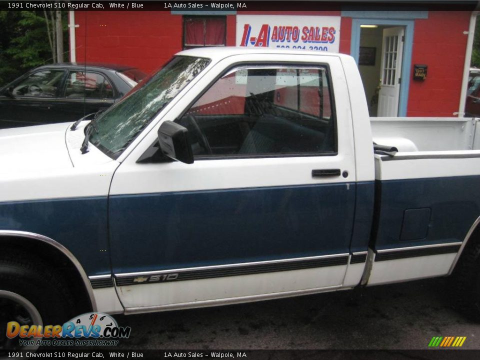 1991 Chevrolet S10 Regular Cab White / Blue Photo #8