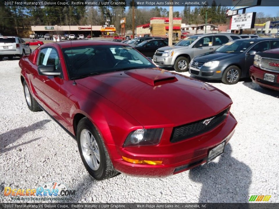 2007 Ford Mustang V6 Deluxe Coupe Redfire Metallic / Light Graphite Photo #3