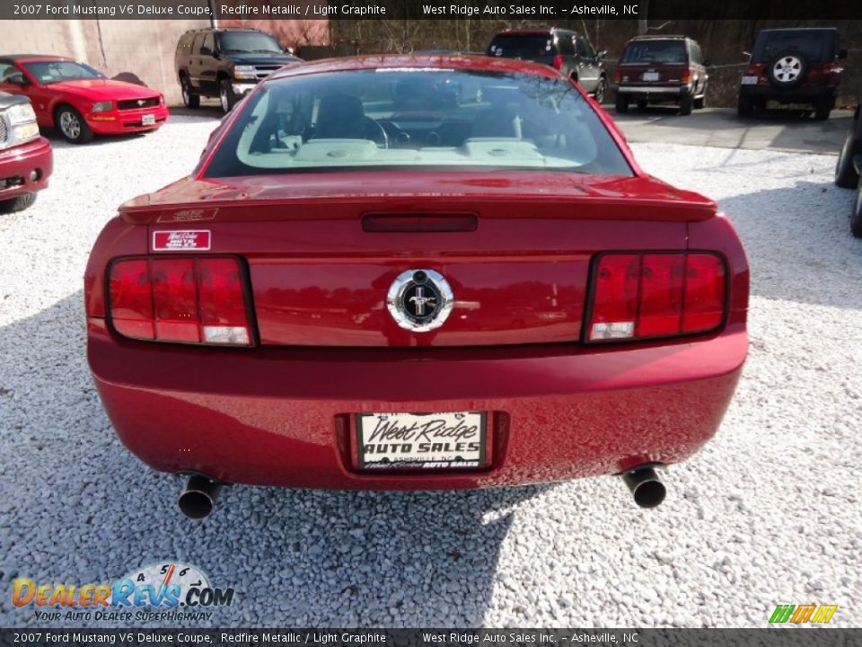 2007 Ford Mustang V6 Deluxe Coupe Redfire Metallic / Light Graphite Photo #6