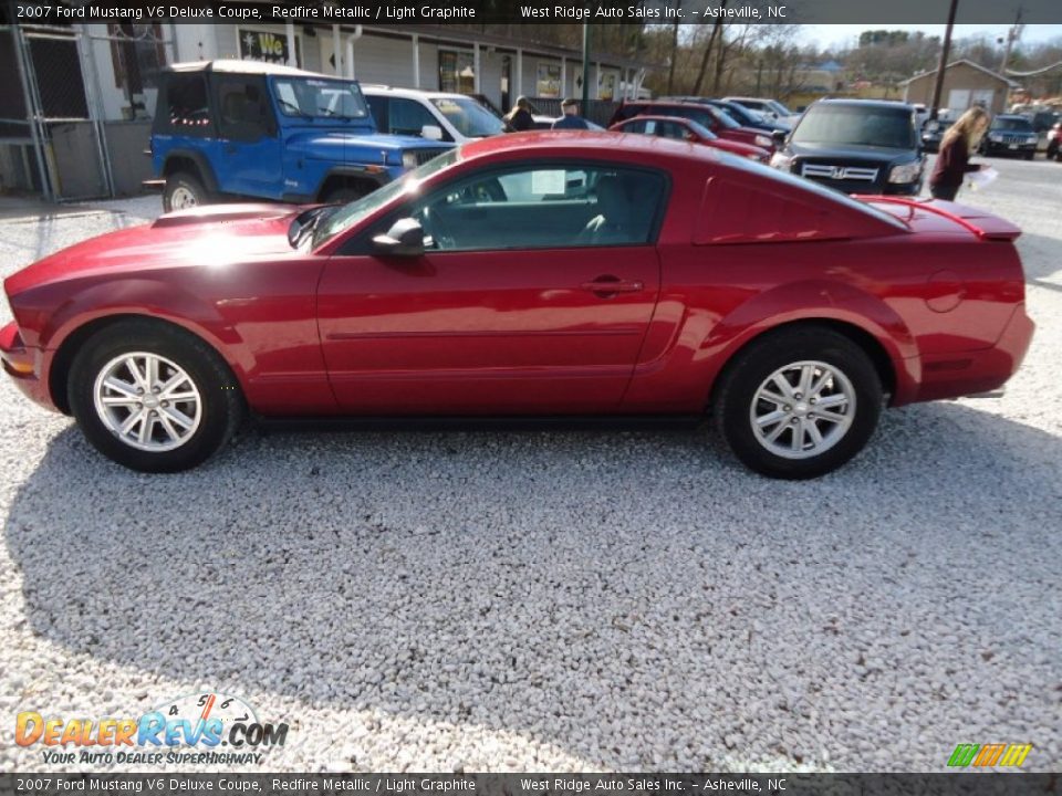 2007 Ford Mustang V6 Deluxe Coupe Redfire Metallic / Light Graphite Photo #8