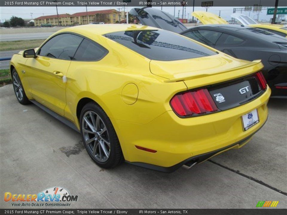 2015 Ford Mustang GT Premium Coupe Triple Yellow Tricoat / Ebony Photo #4