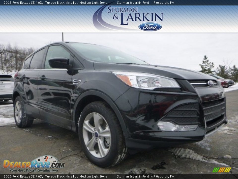 2015 Ford Escape SE 4WD Tuxedo Black Metallic / Medium Light Stone Photo #1