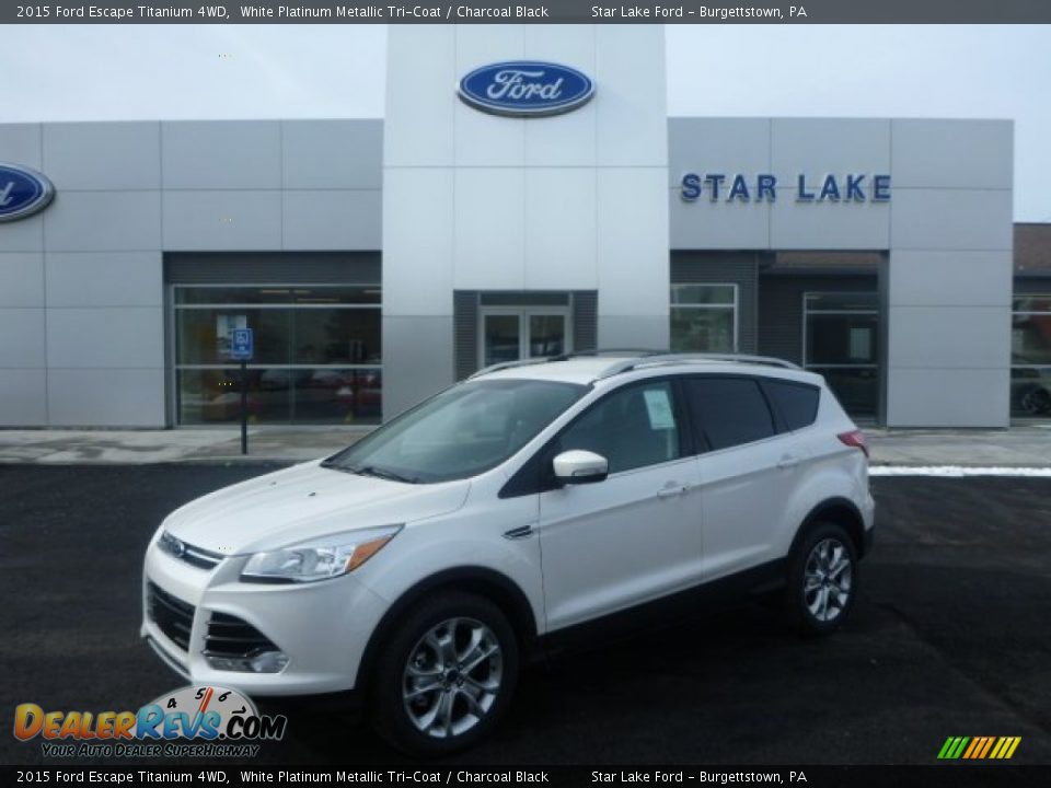 2015 Ford Escape Titanium 4WD White Platinum Metallic Tri-Coat / Charcoal Black Photo #1