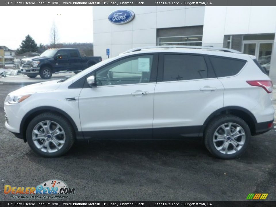 2015 Ford Escape Titanium 4WD White Platinum Metallic Tri-Coat / Charcoal Black Photo #2