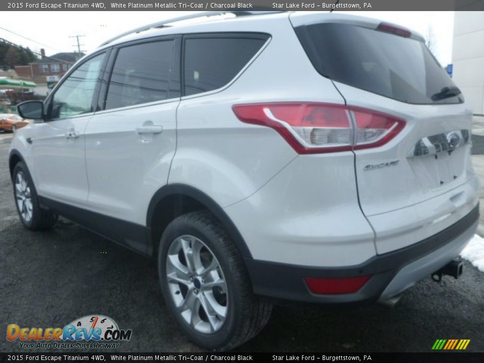 2015 Ford Escape Titanium 4WD White Platinum Metallic Tri-Coat / Charcoal Black Photo #3