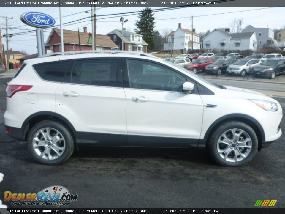 2015 Ford Escape Titanium 4WD White Platinum Metallic Tri-Coat / Charcoal Black Photo #8